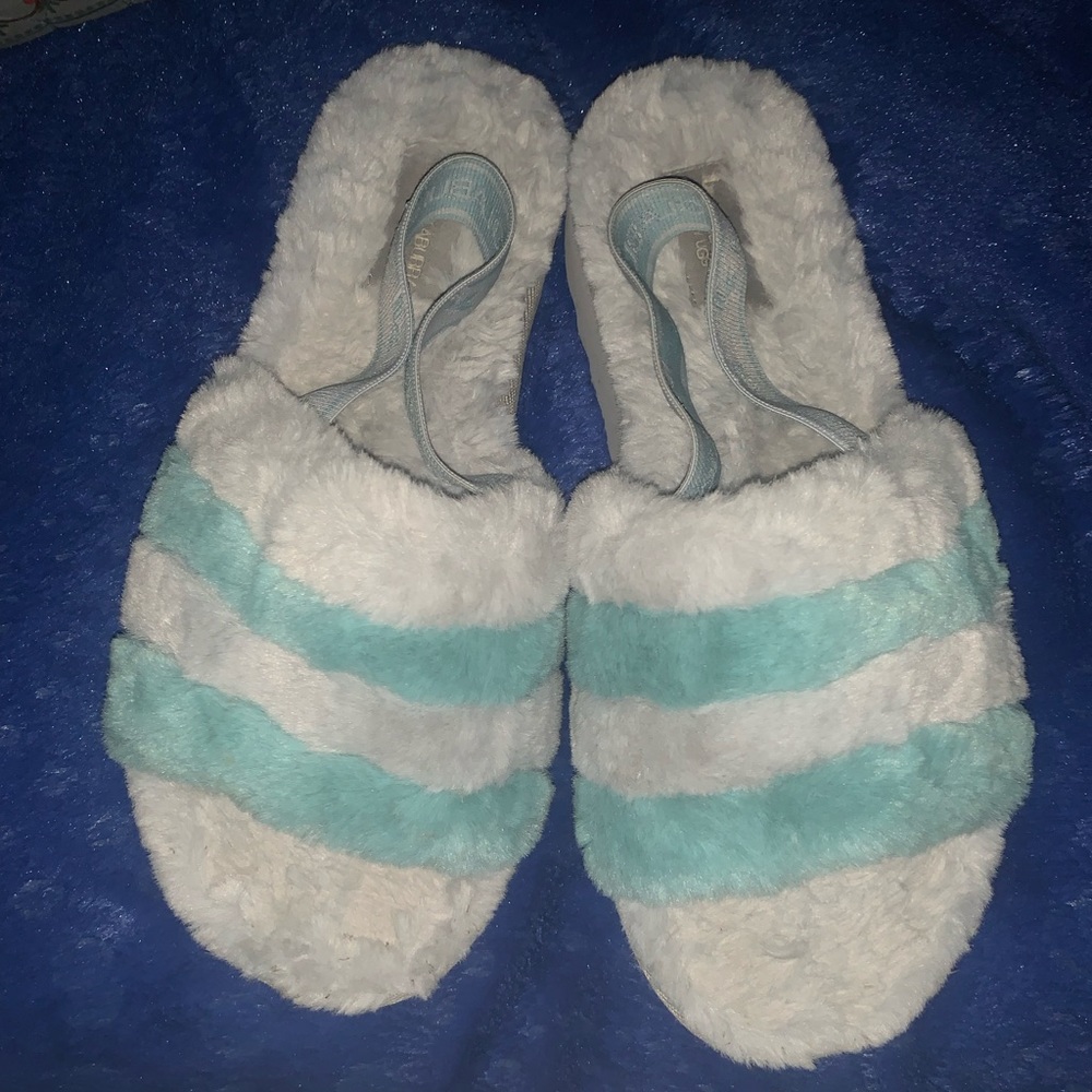UGG KOOLABURRA SLIDES; sz9; TEAL/GREY
